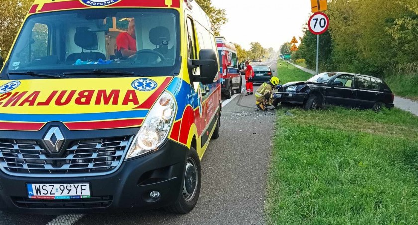 Na zdjęciu: wypadek w miejscowości Krogulcza Sucha