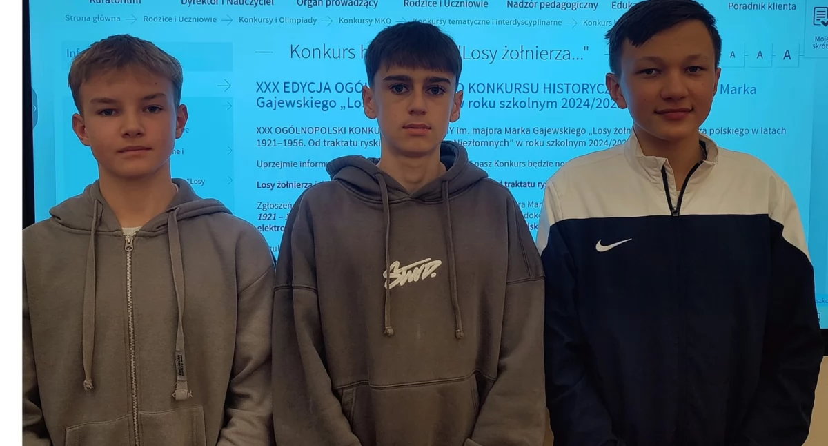 Konkursy , Sukces edukacyjny uczniów Szydłowcu Ogólnopolskim Konkursie Historycznym Majora Marka Gajewskiego - zdjęcie, fotografia