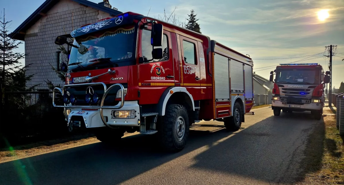 Straż Pożarna, Pożar Górnej Orońsku - zdjęcie, fotografia