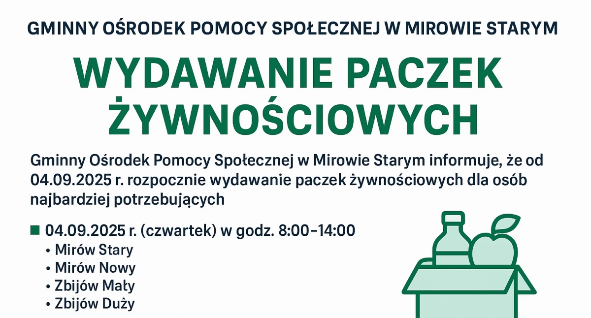 Pomagamy , Mirowie rozpoczyna wydawanie paczek żywnościowych września - zdjęcie, fotografia