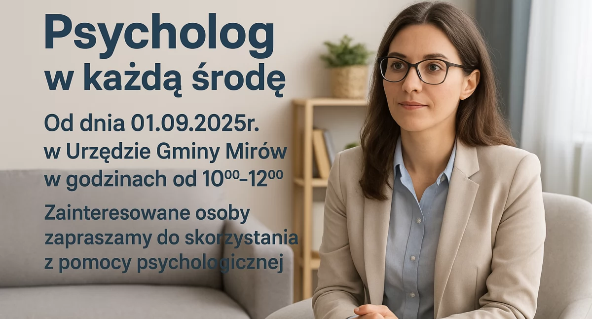 Zdrowie , Psycholog każdą środę mieszkańców gminy Mirów - zdjęcie, fotografia