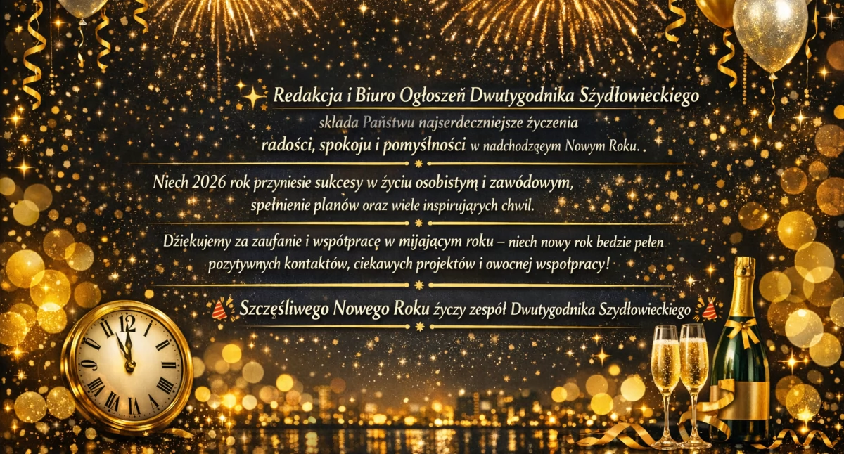 Uroczystości , Najlepsze życzenia szampańskiej zabawy Sylwesttrowej szczęśliwego Nowego 2026! - zdjęcie, fotografia