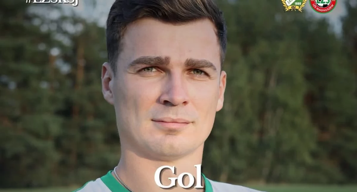 Adrian Minda strzelił gola wmeczu KS Magnuszew - KS Jastrząb. Fot. FB KS Jastrząb