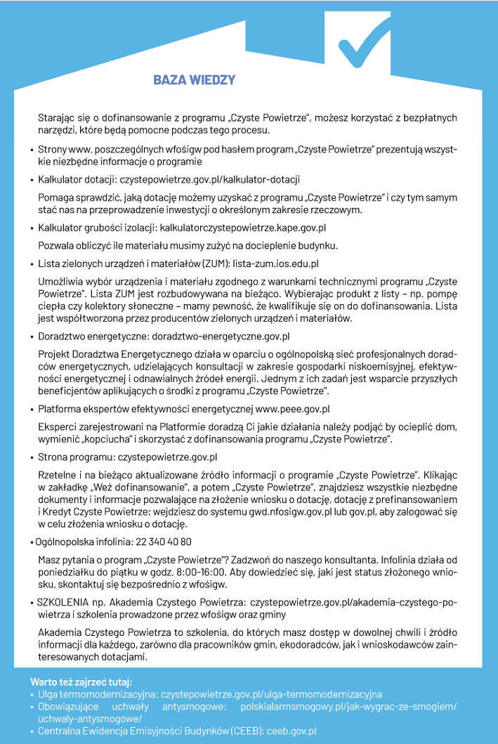 Program Czyste Powietrze - informacje linki infolinia