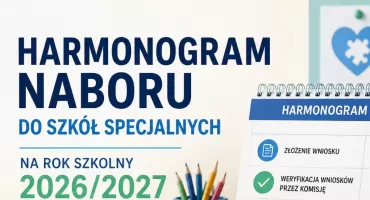 Harmonogram naboru  do szkół specjalnych  na rok szkolny 2026/2027